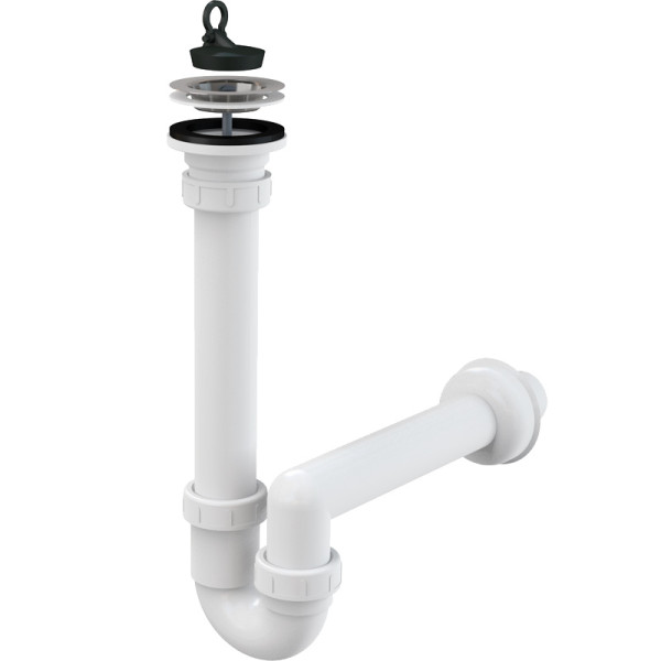 Сифон для мойки 1 1/2"х50 мм трубный, с нержавеющей peшeтакой д.70 Alcadrain (A800-DN40)