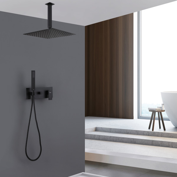 Душевая система Abber Daheim  черный матовый (AF8221B)