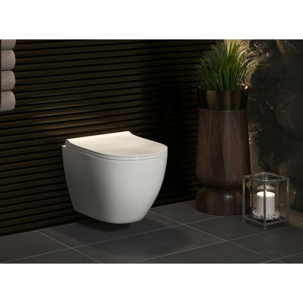 Комплект инсталляция с унитазом Berges Novum c с кнопкой L4 Soft Touch белая, унитаз OKUS, сиденье Toma Slim SO (043277)