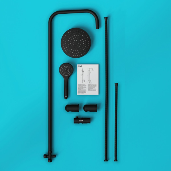 Душевой гарнитур Dorff Comfort с душевым набором черный (D0708000BL)