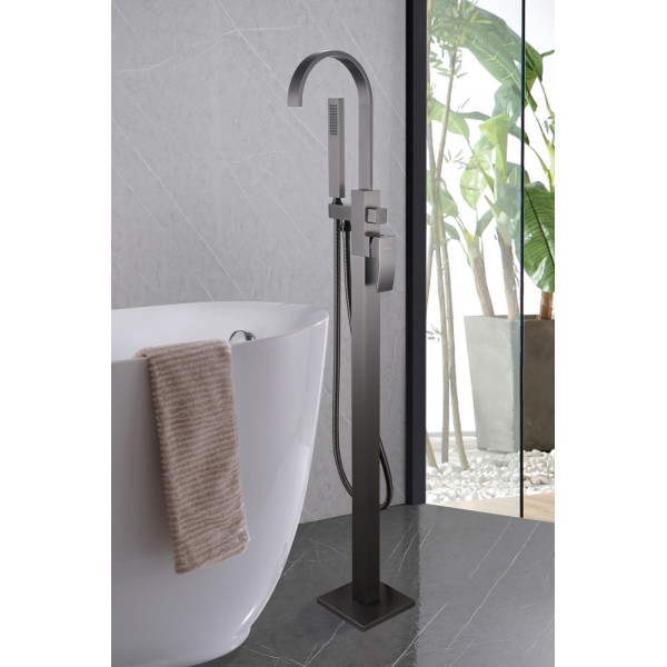 Смеситель напольный Abber Wasserfall никель (AF8615NG)