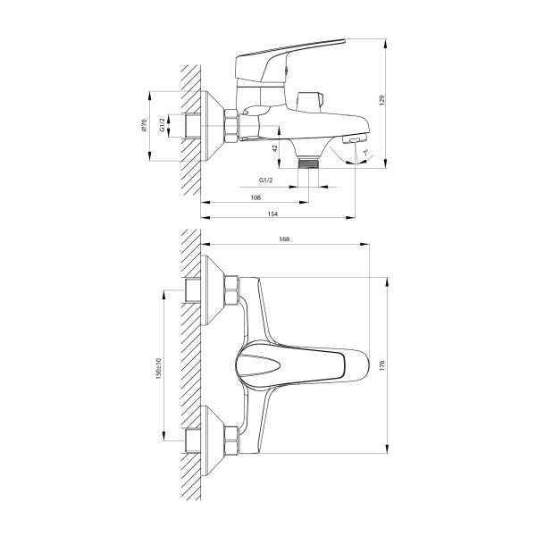 Смеситель для ванны и душа Rossinka D40-30 с душевым комплектом (D40-30) Смеситель для ванны и душа Rossinka D40-30 с душевым комплектом (D40-30)