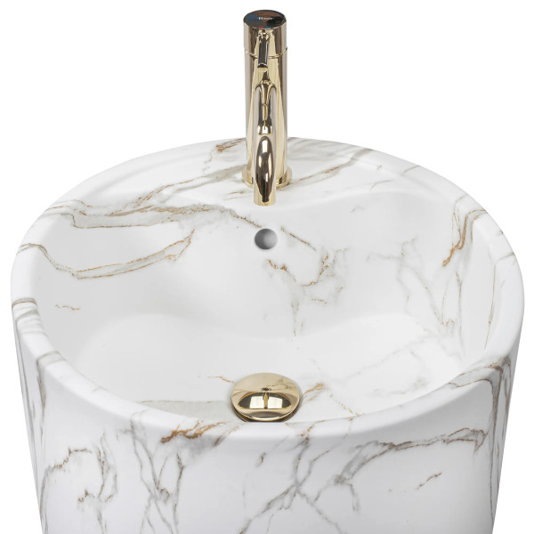 Раковина напольная Rea Anya 45x45 мрамор матовый (REA-U5803) Раковина напольная Rea Anya 45x45 мрамор матовый (REA-U5803)