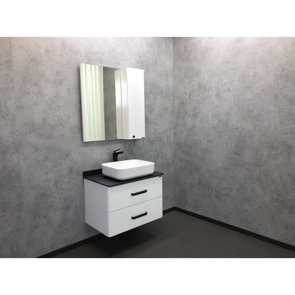 Шкаф зеркальный Comforty Амстердам 750x170x800 белый глянцевый (00004144209)