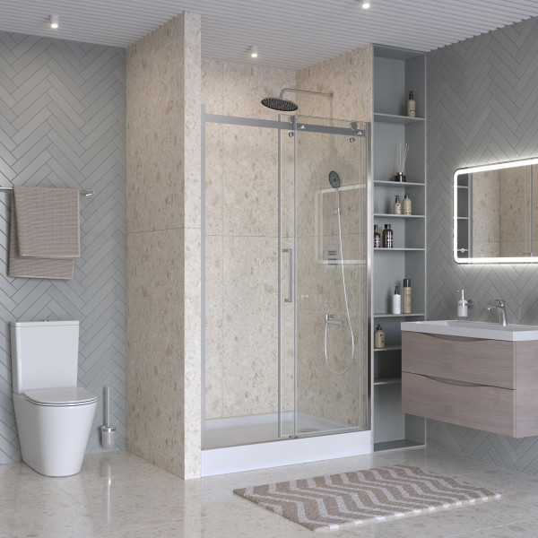 Душевая дверь BelBagno Marino 130x195 стекло прозрачное, профиль хром глянцевый (MARINO-2-BF-1-130-C-CR)