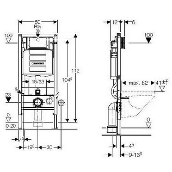 Инсталляция для подвесного унитаза Geberit Duofix UP 320 (111.333.00.5)