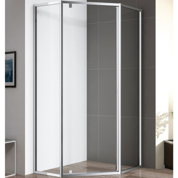 Душевой уголок Cezares Eco 100x100x195 стекло прозрачное, профиль хром (ECO-O-P-1-100-C-Cr)