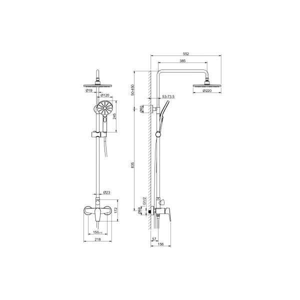 Душевая система Aquatek Бетта оружейная сталь (AQ2160BGM)