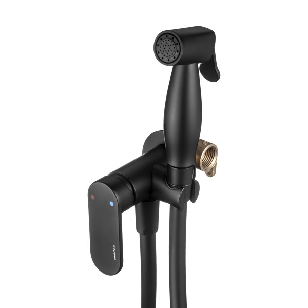 Смеситель встраиваемый Swedbe Platta с гигиеническим душем черный (5567B) Смеситель встраиваемый Swedbe Platta с гигиеническим душем черный (5567B)