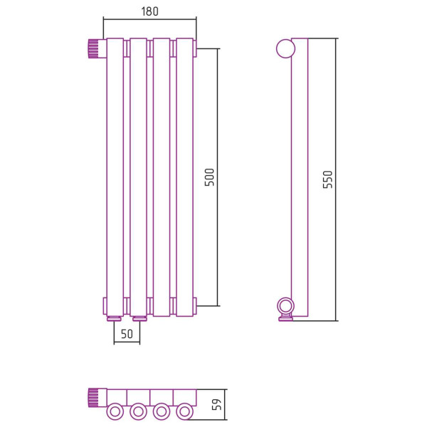 Дизайн-радиатор Сунержа Эстет-0 EU50 левый 500*180 4 секции хром (00-0320-5004) Дизайн-радиатор Сунержа Эстет-0 EU50 левый 500*180 4 секции хром (00-0320-5004)