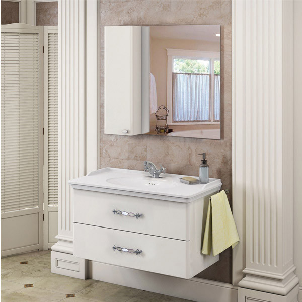 Шкаф зеркальный Comforty Диана 1000x800x170 белый (00-00001308) Шкаф зеркальный Comforty Диана 1000x800x170 белый (00-00001308)
