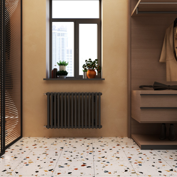 Радиатор стальной трубчатый Velar 3037 16 секций 1/2" U RAL 9005 мат. боковое подключение Радиатор стальной трубчатый Velar 3037 16 секций 1/2" U RAL 9005 мат. боковое подключение