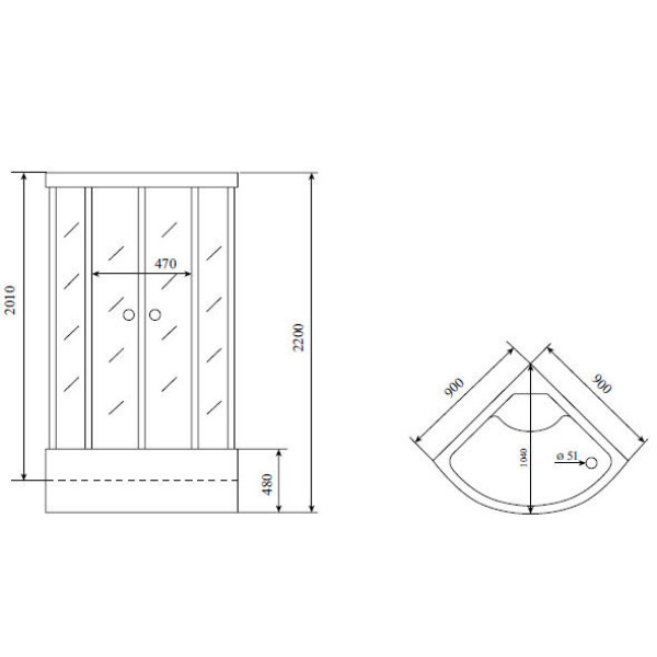 Душевая кабина Timo T-6690 Silver 90x90x215 стекло прозрачное, профиль хром (T-6690 S)