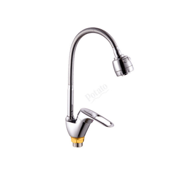 Смеситель для кухни Potato с гибким изливои и возможностью регулироаки положения излива (P5825) Смеситель для кухни Potato с гибким изливои и возможностью регулироаки положения излива (P5825)