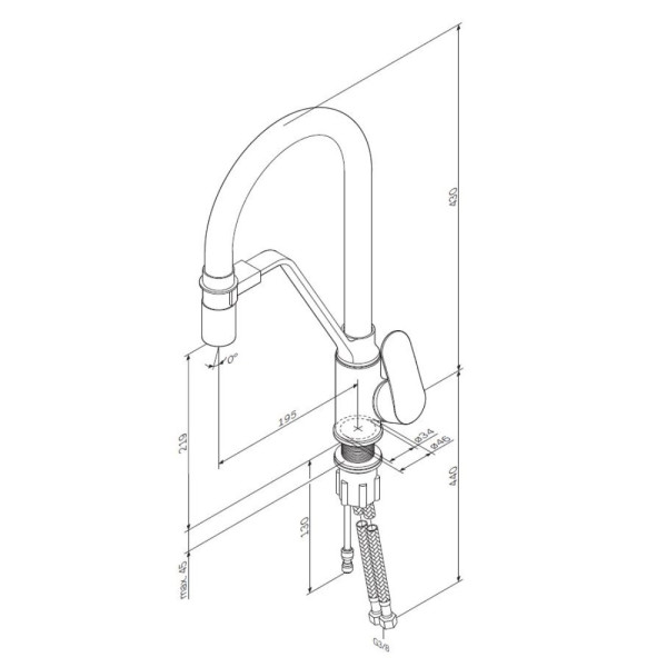 Cмеситель для кухни AM.PM Like с каналом для питьевой воды и гибким изливом, черн., бежевый излив (F8007826) Cмеситель для кухни AM.PM Like с каналом для питьевой воды и гибким изливом, черн., бежевый излив (F8007826)