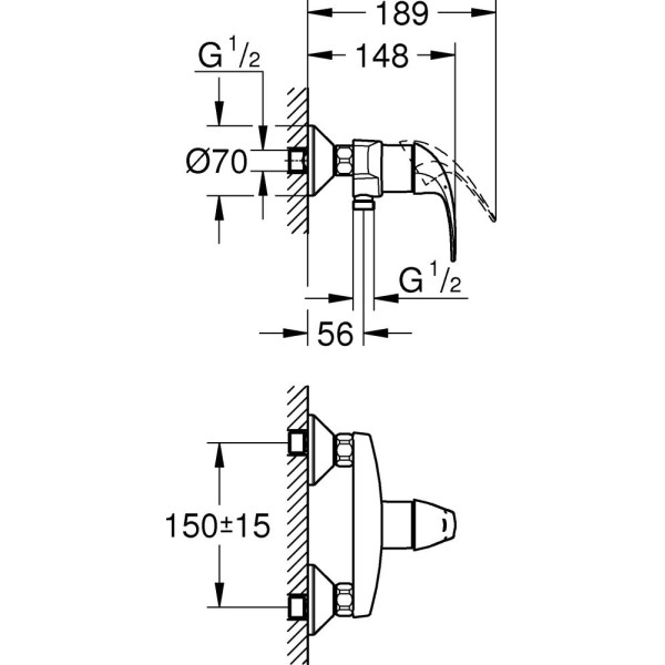 Смеситель для душа Grohe BauCurve (23631000) Смеситель для душа Grohe BauCurve (23631000)