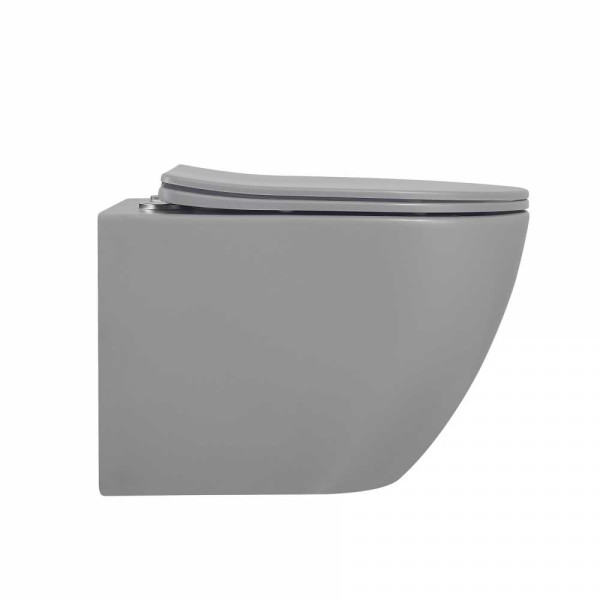 Унитаз подвесной Abber Bequem безободковый, серый матовый (AC1101MG)