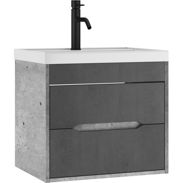Тумба подвесная под умывальник Bazis 60 Loft В2 Бетон Домино (DL5601T)