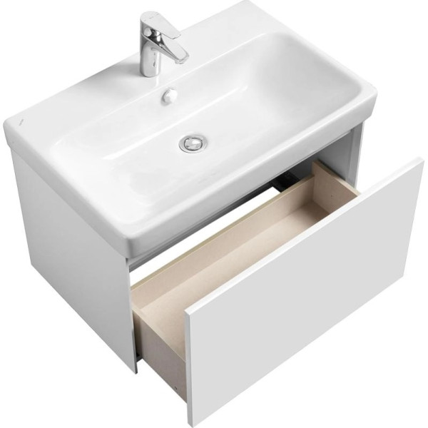 Тумба-умывальник Aquaton Асти 70 Белый матовый/Белый глянец/1WH501628 Умывальник Адриана 70 (1A2630K0AX2B0)