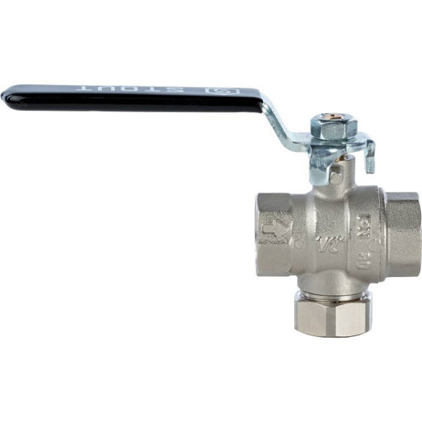 Кран 1/2" ВВ шаровый с фильтром Stout (чёрная ручка) (SVF 0001 000015) Кран 1/2" ВВ шаровый с фильтром Stout (чёрная ручка) (SVF 0001 000015)