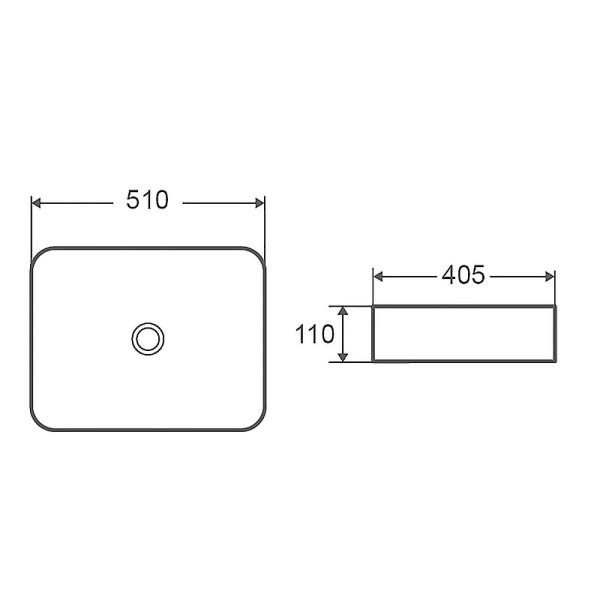 Раковина накладная Azario 51x40,5x11 белый матовый (AZ-2178-MW)