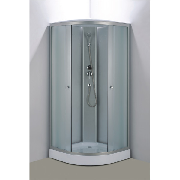 Душевая кабина Loranto 88x88x215 стекло матовое, профиль хром матовый (CS-981TM/W-90)