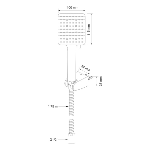 Душевой гарнитур Swedbe Calypso хром (5095)