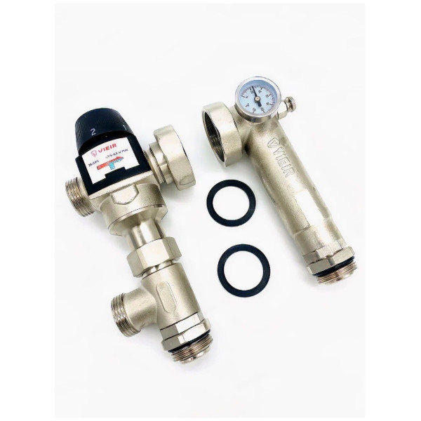 Насосно-смесительный узел Vieir 1” (130/180 мм., без насоса, с термосмес кл. 20-45°С) (VR200-A)
