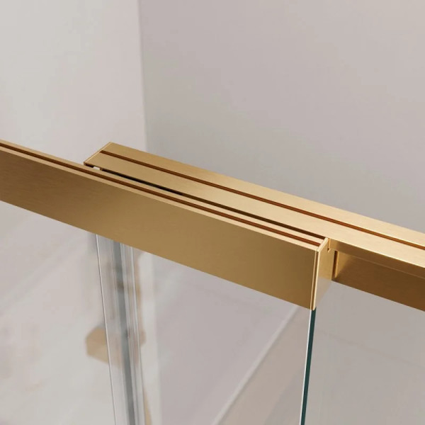 Душевая шторка для ванны Cezares Slider 90x7x150 стекло прозрачное, профиль брашированное золото (SLIDER-FIX-VF-11-90/150-C-BORO)