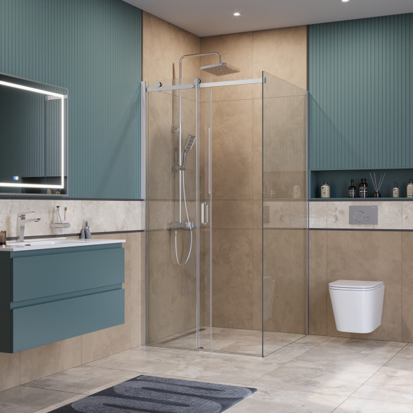 Душевой уголок BelBagno Soft Close-2 100x100x200 стекло прозрачное, профиль хром глянцевый (SOFT_CLOSE-2-A-1-100-C-Cr)