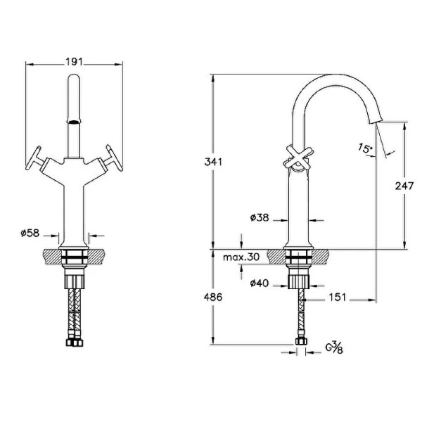 Смеситель для раковины Vitra Origin Classic хром (A42886) Смеситель для раковины Vitra Origin Classic хром (A42886)