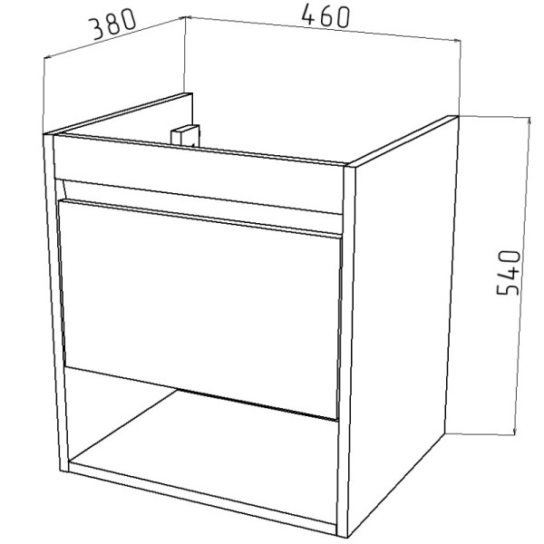 Тумба подвесная Melodia Этюд 50 (Como 50) 1 ящик белая/сонома (MFR80036SW)