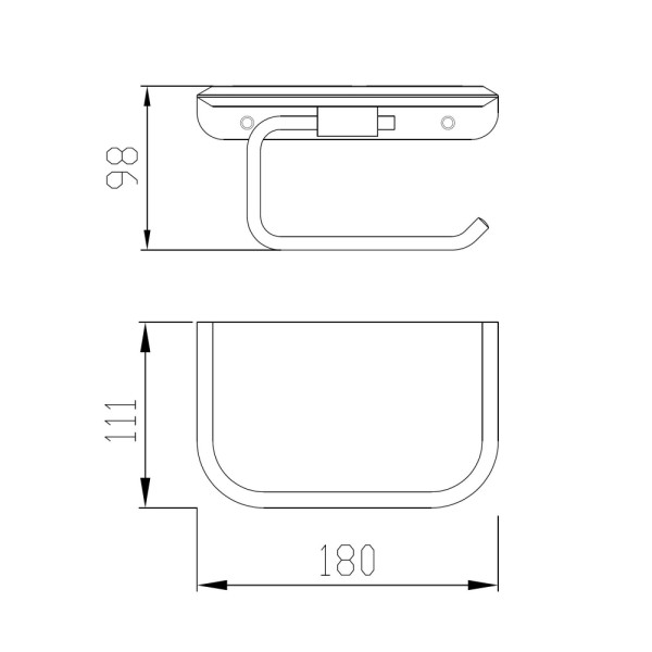 Бумагодержатель с полкой для телефона Abber Nord золото матовое (AA1530G)