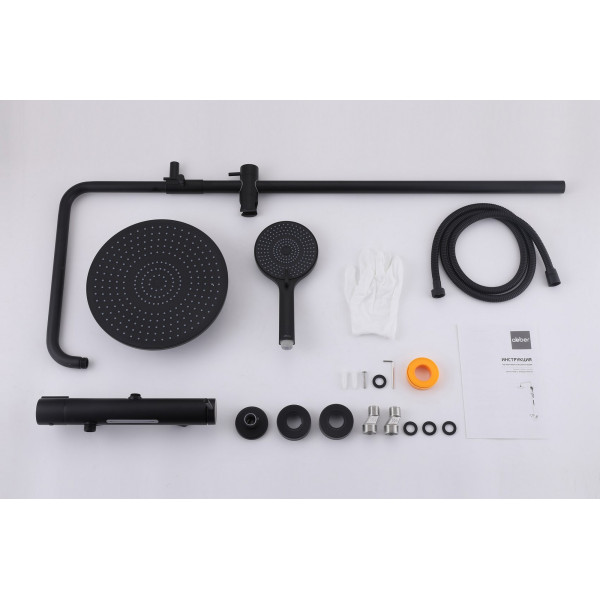 Душевая система Abber Emotion с изливом черный матовый (AF8816BL)