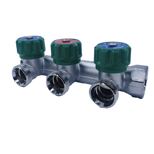 Коллектор проходной регулируемый Tiemme Maxima Corner (185008 / 1871K) 3/4" ВР-НР , 3 отвода 3/4" евроконус Коллектор проходной регулируемый Tiemme Maxima Corner (185008 / 1871K) 3/4" ВР-НР , 3 отвода 3/4" евроконус