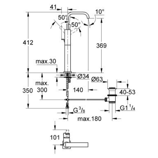 Смеситель для раковины Grohe Allure (32249000)