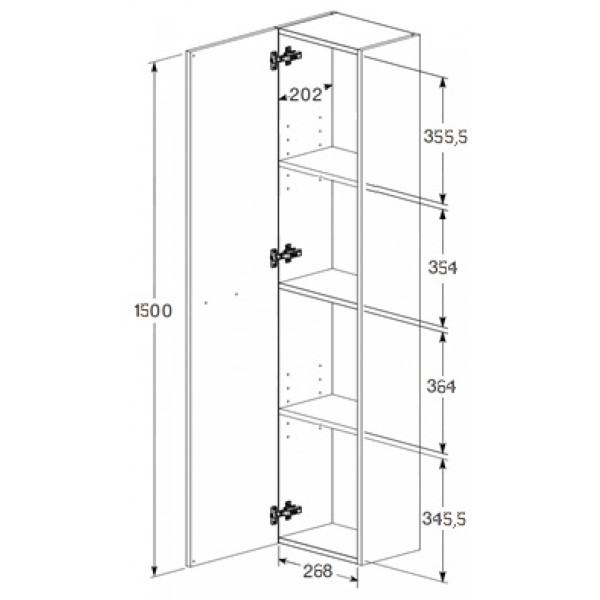 Пенал напольный Roca Victoria 300x240x1500 белый глянцевый (A857564806)