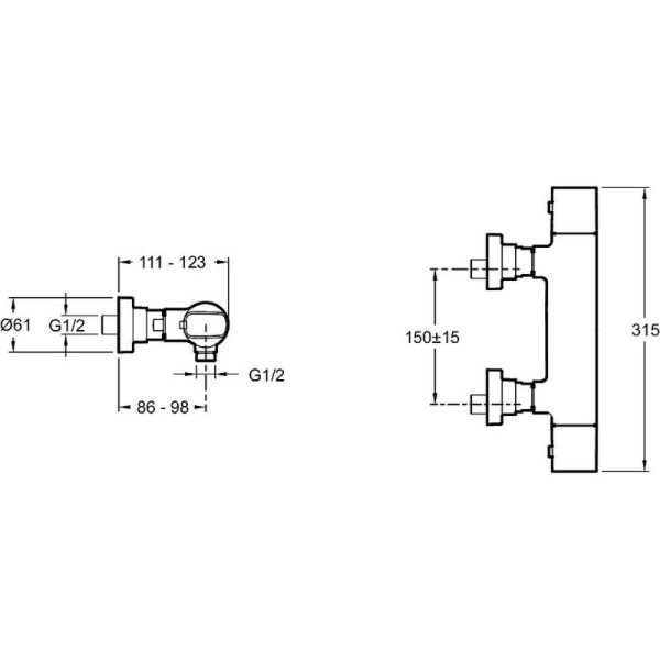 Смеситель для душа Jacob Delafon Aleo хром (E72352-CP)