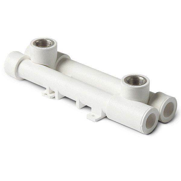 Водорозетка двойная PP-R 20*1/2"В "Pro Aqua" проходная (латунь, белая) (PA60008) Водорозетка двойная PP-R 20*1/2"В "Pro Aqua" проходная (латунь, белая) (PA60008)