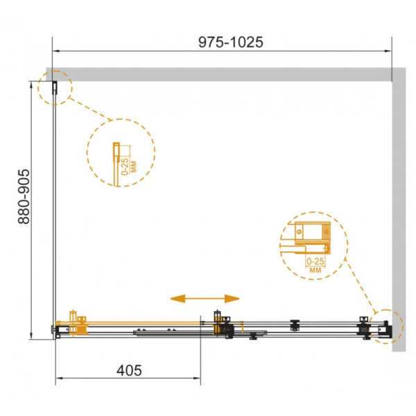 Душевой уголок Cezares Stylos 100x90 стекло прозрачное (STYLUS-SOFT-AH-1-100/90-C-Cr)