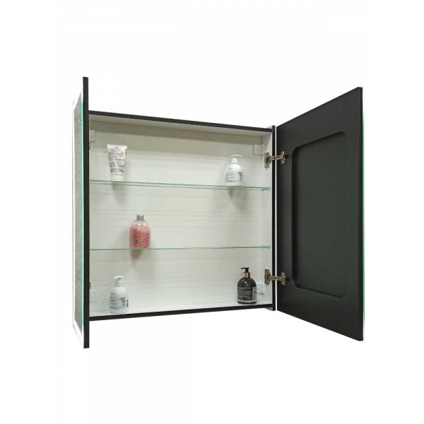 Шкаф зеркальный Континент Mirror Box black Led 800х800 (МВК052) Шкаф зеркальный Континент Mirror Box black Led 800х800 (МВК052)
