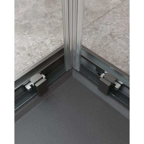 Душевой уголок Cezares Molveno 120x100x195 стекло прозрачное, профиль оружейная сталь (MOLVENO-AH-21-100+20-C-GM-IV)