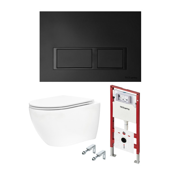 Инсталляция с унитазом TECEspring Base с клавишей черн. мат. унитаз модель R (K401204WCR)