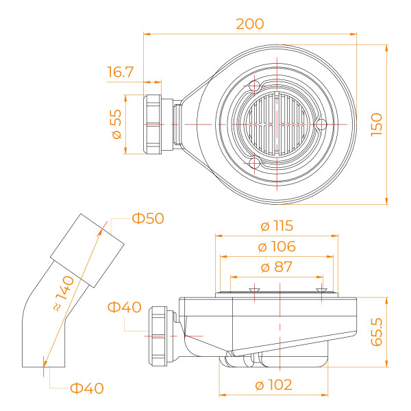 Сифон для поддонов RGW S-016 (50241600-01) Сифон для поддонов RGW S-016 (50241600-01)