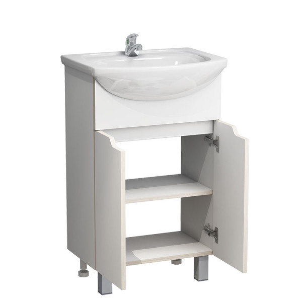 Тумба напольная Melodia Гамма 50 (Уют 50) ЛДСП белая (в разборе) (MFR14757WT)