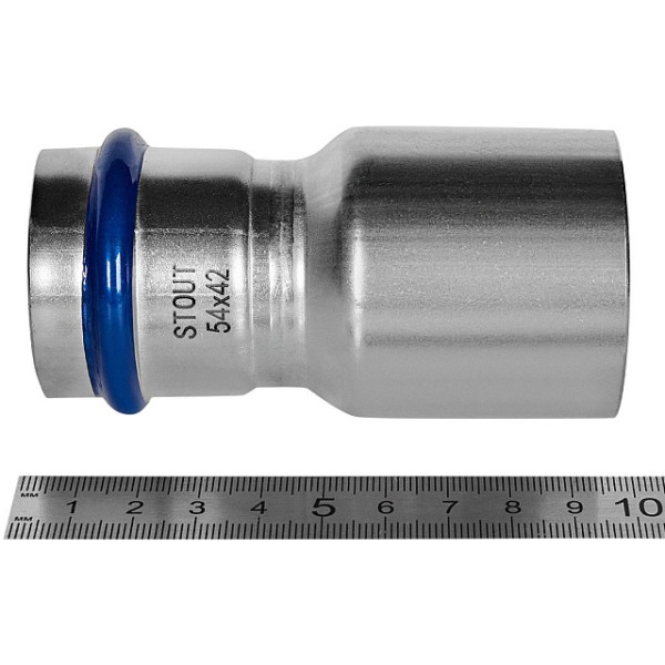 Муфта 54х42 однораструбная Stout SSS-2020 НПр-ВПр (нерж.ст., пресс) SSS-2020-005442