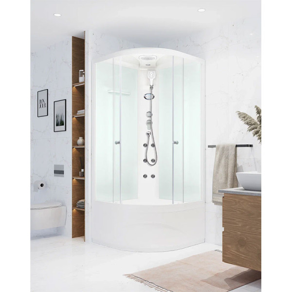 Кабина гидромассажная Melodia Classica 90х90 высокий поддон, стекло прозрачное, профиль белый (MB01011) Кабина гидромассажная Melodia Classica 90х90 высокий поддон, стекло прозрачное, профиль белый (MB01011)