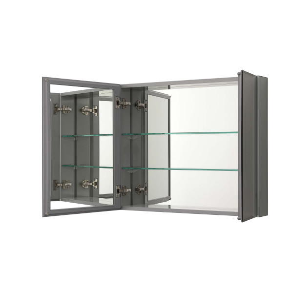 Шкаф зеркальный алюминиевый Aquatek 762x660x134 (AQ7808-MC)