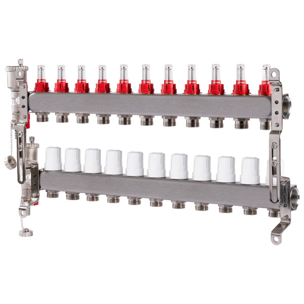 Коллекторная группа 11 отводов 1"*3/4"(18) ЕК с расходомерами Okseler (нерж.ст) с автоматическим воздухоотводчиком и спускным краном (Oks00349) Коллекторная группа 11 отводов 1"*3/4"(18) ЕК с расходомерами Okseler (нерж.ст) с автоматическим воздухоотводчиком и спускным краном (Oks00349)