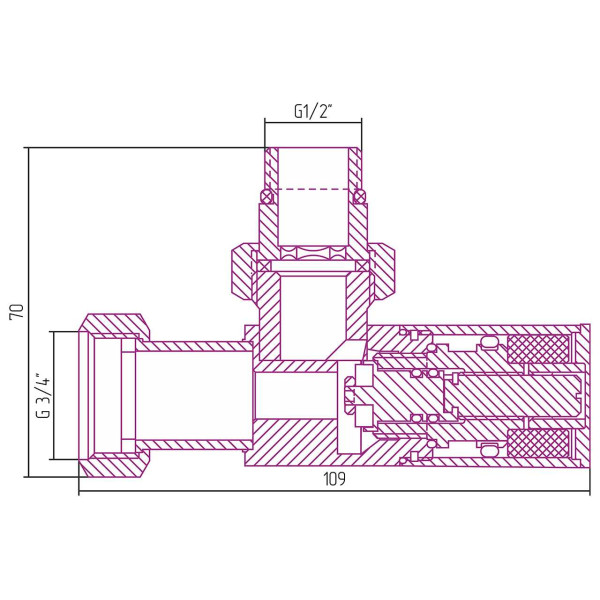 Вентиль Сунержа прямой цилиндр 1/2"Нx3/4" накидная гайка (00-1400-1234)